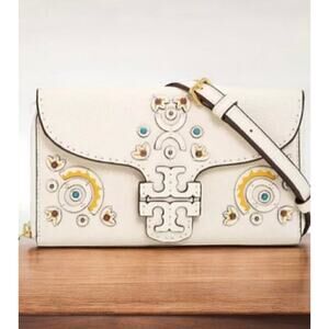 Tory Burch McGraw Embellished Leather Wallet Crossbody